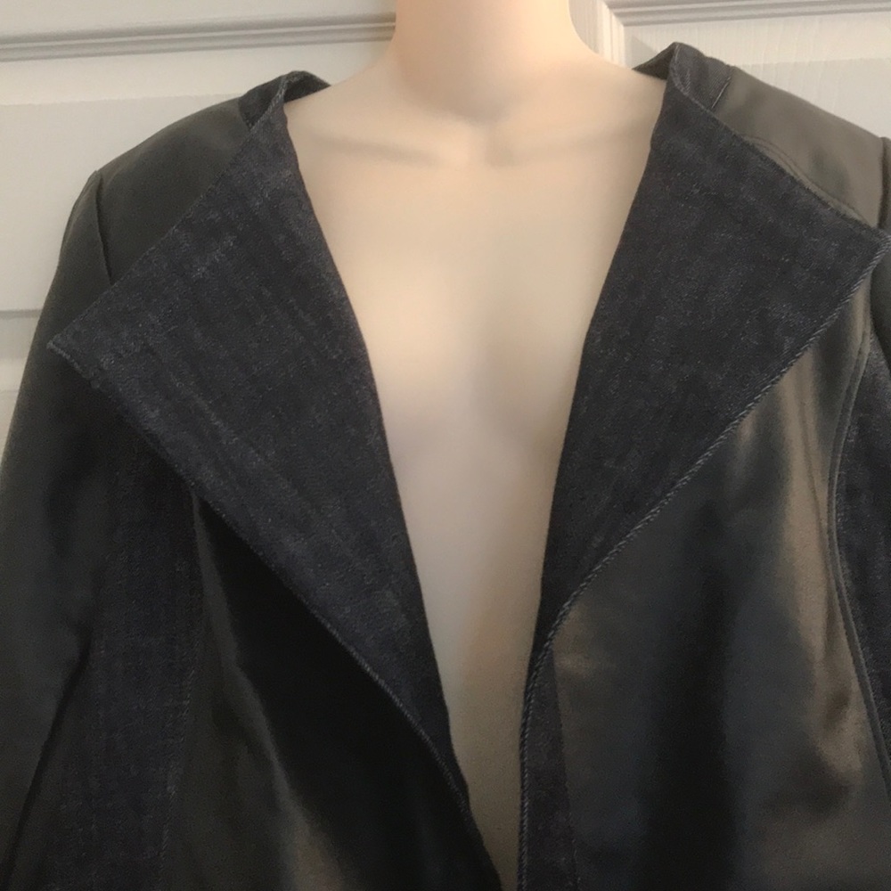 INC denim and faux leather jacket/ blazer